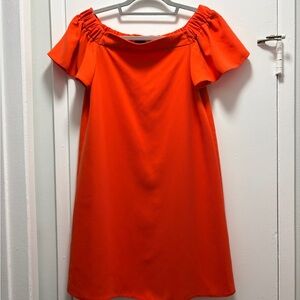 Topshop Orange Shift Dress Mini NWOT US 3